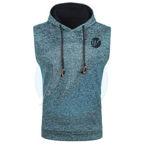 Latest Design High Quality Casual Spring <b>Sleeveless</b> Gym <b>Hoodies</b> Breathable Fleece Eco-Friendly - Product Image 2