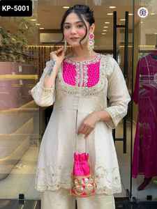 Style indien Bollybood vêtements traditionnels motif fantaisie séquence de codage conception brodée travail Salwar Kameez Costume Collections - Product Image 2