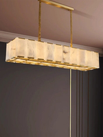 Lustre en albâtre espagnol de luxe, cadre en laiton, lustre pour l'éclairage des salles de banquet, lustre rond et rectangulaire