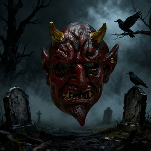 Skull Warrior <span class=keywords><strong>Death</strong></span> Demon Máscara de látex Cosplay de Halloween y máscara de fiesta de casa embrujada transfronteriza para fanáticos del terror - Product Image 4