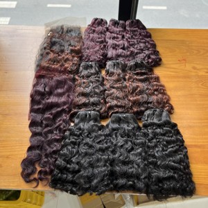 Venta al por mayor de rizos rizados birmanos, ondas corporales profundas sueltas, materia prima negra natural, extensiones de cabello humano vietnamita - Product Image 6
