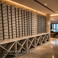 Porte-bouteilles mural en métal de luxe sur mesure, présentoir à vin en fer, rangement pour bouteilles de vin, projet de cave à vin commerciale, usine