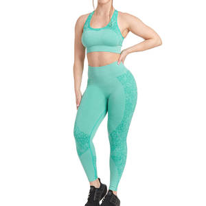 Conjunto de Leggings y Sujetador Deportivo de Yoga con Estampado Personalizado para Mujer, Ropa Deportiva Ecológica de 2 Piezas, Talla Grande, Transpirable, Sin Costuras, Marca Privada - Product Image 1