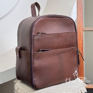 Sac à dos unisexe fonctionnel en cuir véritable de grande capacité de haute qualité avec séparateurs rembourrés sacs de caméra numérique pour l'extérieur - Product Image 1