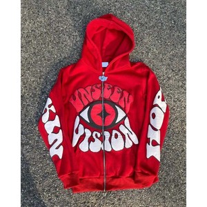 Sweat à capuche rétro américain avec impression de motif personnalisé, sweat à capuche pour homme, sweat à capuche oversize, sweat à capuche décontracté à fermeture éclair, streetwear - Product Image 4