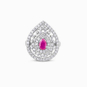 Argent Opulent Teardrop Gemstone RingResizable Classique Religieux Style Fine Qualité Cuivre Laiton Alliage Trendy Eye Shape Claw - Product Image 6