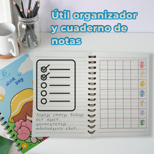 Cuaderno Portátil Kawaii A5 con Diseño a Rayas, 80 Hojas y Espiral Metálica para Profesionales de Seguros - Product Image 5
