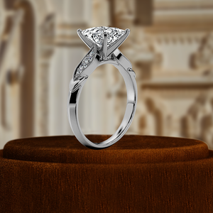 Bague de fiançailles solitaire en diamant de laboratoire taille princesse 1 carat certifiée IGI, or jaune 14 carats, bague de mariage pour cadeau d'anniversaire - Product Image 4