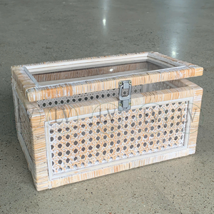 Cajas Decorativas Rectangulares Rústicas de Ratán Hechas a Mano en Vietnam con Tapa para Decoración del Hogar a Buen Precio - Product Image 2