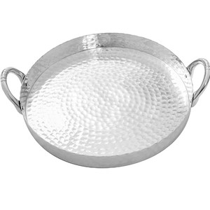 Meilleure vente Plateau décoratif en aluminium martelé Plateau de service de cuisine polyvalent au prix de gros - Product Image 1