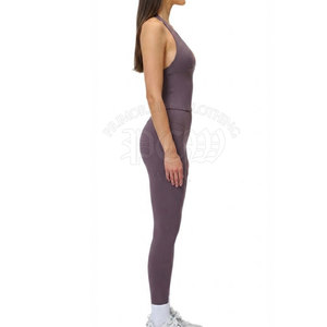 Ensemble de yoga premium pour femme, 2 pièces, taille haute élastique, léger, en Spandex/Nylon, personnalisable, pour la maison et le studio - Product Image 4