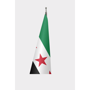 Personnalisé # 3x5 pieds #   Drapeau de la Syrie - Drapeau officiel de l'intérieur avec mât en aluminium et logo personnalisé (imprimé sur coton, nylon, plastique, soie) - Product Image 3