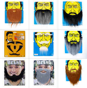 Barbe et moustache artificielles courtes en peluche pour homme – Accessoire de costume d'Halloween, de pirate, de viking, de nain, pour cosplay, fête, scène ou théâtre - Product Image 6