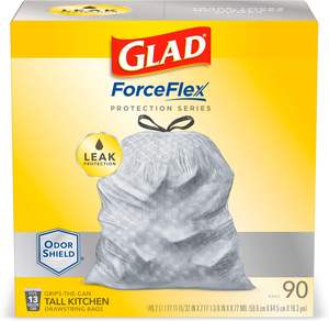 Bolsas de Basura Altas para Cocina Glad ForceFlex Protection Series, 13 Galones, Sin Perfume, OdorShield, 90 Unidades (El Paquete Puede Variar) - Product Image 6