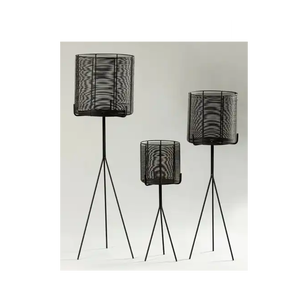 Hot Selling Wrought Iron Plant Stand Outdoor Cheap Garden SET of 3 Flower Pot Display Rack for Home Floor Decor Garden <b>Supplies</b> - Product Image 6