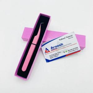 Pinzas rosas fuertes de 90 grados de Punta múltiple, venta al por mayor, pinzas de extensión de pestañas con agarre de diamante de acero inoxidable de alta calidad, sostenibles - Product Image 2