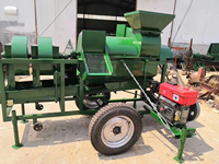 Machine à battre le maïs de 4 tonnes de capacité / Batteuse multifonctionnelle automatique diesel pour sorgho, soja et haricot mungo