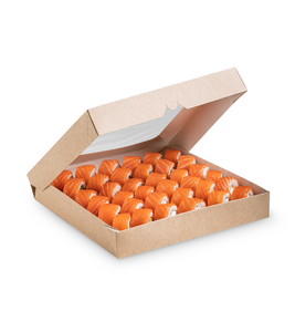 Boîte de livraison alimentaire en gros OSQ TABOX PRO 2500 – Contenant à emporter écologique en kraft avec fenêtre, emballage plat - Product Image 1