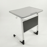 Bureau d'école moderne ARSU, table en bois, chaise durable avec revêtement en poudre, design minimaliste pour salle de classe, usage commercial, garantie 2 ans