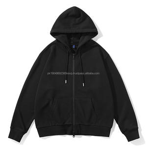 Pull à capuche en maille OEMOEM pour homme, 320g, lourd, décontracté, uni, fermeture éclair, sweat-shirt pour homme, logo personnalisé - Product Image 1