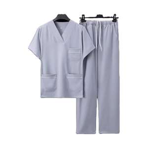 Vêtements médicaux élégants pour femmes, ensembles d'uniformes d'infirmière en polyester extensible, chemise à lacets et pantalon - Product Image 2