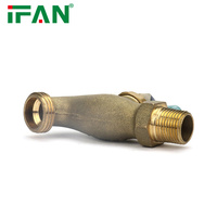 IFAN vente en gros robinet en laiton personnalisable 1/2 "robinet à bavette de jardin en laiton doré poignée verte Double mâle fileté Bibcock en laiton