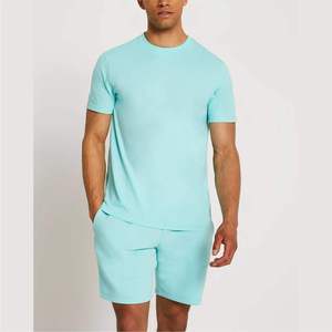 Conjunto de Camiseta y Pantalones Cortos Casuales de Verano para Hombre al por Mayor, Logotipo de Marca Personalizado, Corte Ajustado, Transpirable, Poliéster/Algodón, Tallas Personalizadas - Product Image 1