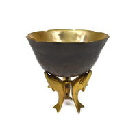 Support de bol en laiton le plus design Nouveau design de poisson Vaisselle de meilleure qualité Support de bol de fruits au prix d'usine meilleure vente