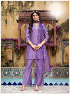 Kurti impreso de rayón puro bellamente diseñado con Salwar Kameez para Fiestas-Ropa india y pakistaní - Product Image 4