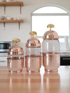 Ensemble de bidons en cuivre polyvalent avec revêtement alimentaire et construction durable, idéal pour une utilisation à long terme et une décoration de cuisine élégante - Product Image 4