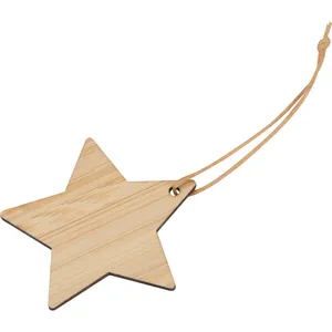 Pendentif étoile en bambou personnalisé BRANDON, gadgets personnalisables pour les fournitures de fête promotionnelles - Product Image 1
