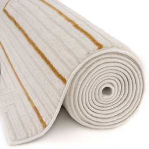 Alfombra Geométrica Carmel Crema-Dorado 6040, Elegante y Estilosa - Product Image 6