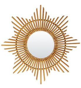 Bonita forma de espejo de ratán Natural Hotel y restaurante decorativo colgante de pared tejido espejo de ratán mejores precios - Product Image 5