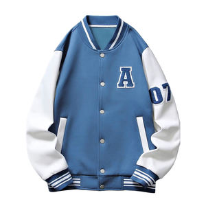 OEM Bomber Veste Brodée Pour Hommes Logo Personnalisé Baseball Letterman Vestes Hommes Vintage Blanc En Cuir Manches Varsity - Product Image 4