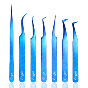 Pinzas para extensión de pestañas Color azul Probado a mano de fabricantes al por mayor - Product Image 1