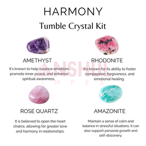 Gama exclusiva de calidad superior para lograr el equilibrio y la paz Juego de regalo de piedras preciosas naturales Kit de cristales de intención de armonía - Product Image 6
