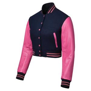 Chaqueta Universitaria Corta para Mujer, Color Único y Moderno, Estilo Béisbol, Venta al por Mayor, Precio de Fábrica, OEM - Product Image 6