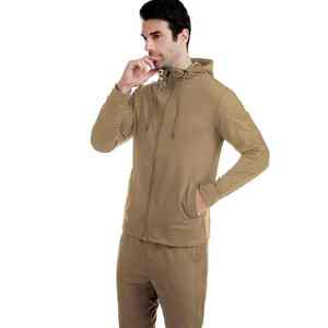 Survêtements complets évasés à fermeture éclair épaisse en coton délavé à l'acide Ensembles de sweats à capuche et de pantalons de survêtement à impression DTG pour hommes - Product Image 1