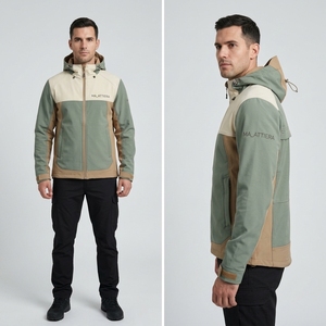 <b>Men</b> Hooded Softshell <b>Jacket</b> Color Block Outdoor Windproof <b>Waterproof</b> <b>Breathable</b> Eco-Friendly <b>Lightweight</b> Casual Workwear Front - Product Image 5