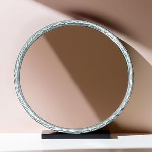 Miroir de salle de bain suspendu en aluminium minimaliste nordique Design circulaire Style Art déco cadre en métal Type de cylindre pour les mariages - Product Image 1