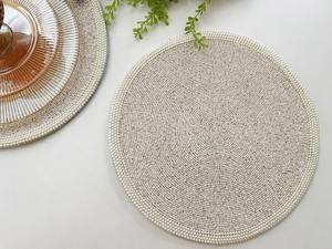 Luxury Round Gold Black Design Glass Beaded Embroidery Handmade Dining <b>Table</b> Decoration <b>Placemats</b> <b>for</b> Wedding - Product Image 4