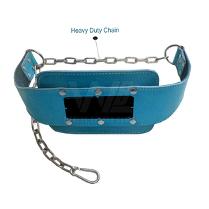 High Quality Customized Heavy Duty Comfortable Weightlifting Dip Steel <b>Chain</b> Leather Belt Non-Slip Eco-Friendly Sustainable - Product Image 5