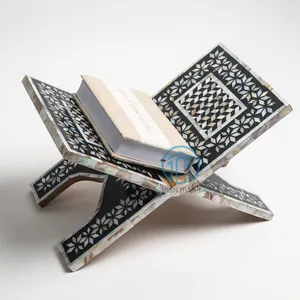 开斋节伊斯兰书架圣经古兰经书架支架珍珠母镶嵌支架从越南手工制作的古兰经