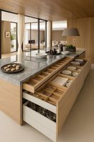 Cuisine Modulaire Shaker Classique de Luxe Moderne Écologique avec Armoires en MDF Laqué Acrylique, Évier, Robinet, Charnières, Cave à Vin et 5+ Tiroirs