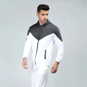 Survêtement de jogging sport zippé pour homme, deux pièces, uni, coupe ajustée, pour fitness, maternité - Product Image 4
