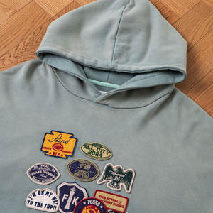 Vente en gros de vêtements à capuche en éponge française surdimensionnés de haute qualité 100% coton délavés au soleil vintage avec logo personnalisé en vrac - Product Image 5