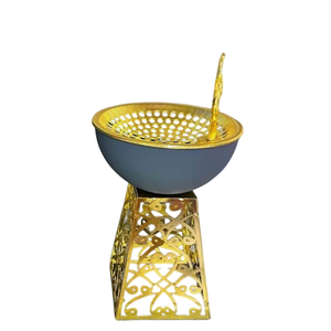 Home Fragrance Decorative Incense Holder <b>Oud</b> <b>Burner</b> Gold and Gray Metal Incense <b>Burner</b> Handcrafted Incense <b>Burner</b> Factory Price - Product Image 1