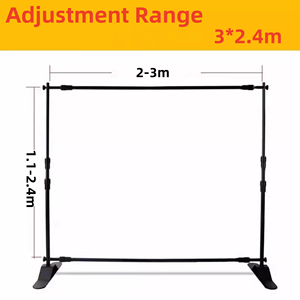 عرض تجاري قابل للطي ، حامل عرض تلسكوبي قابل للتعديل ، عرض أعلام بوليستر خلفية مكررة - Product Image 4