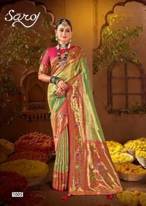 Authentic Paithani <b>Sarees</b> Modern Indian Bridal Collection for Weddings Parties Wholesale Retailers Resellers NEETA CREATION - Product Image 5