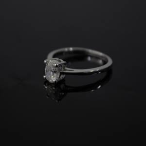 Moissanite Oval Solitaire Single Stone <b>Silver</b> Ring <b>Top</b> Selling Prong Setting Moissanite Ring for Graduation Gift - Product Image 4